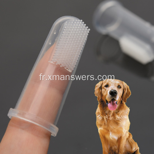 Brosse à dents pour animaux de compagnie Brosse douce transparente en silicone